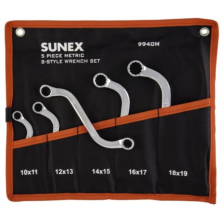 SUNEX 5-Piece S-Style Metric Wrench Set 9940M